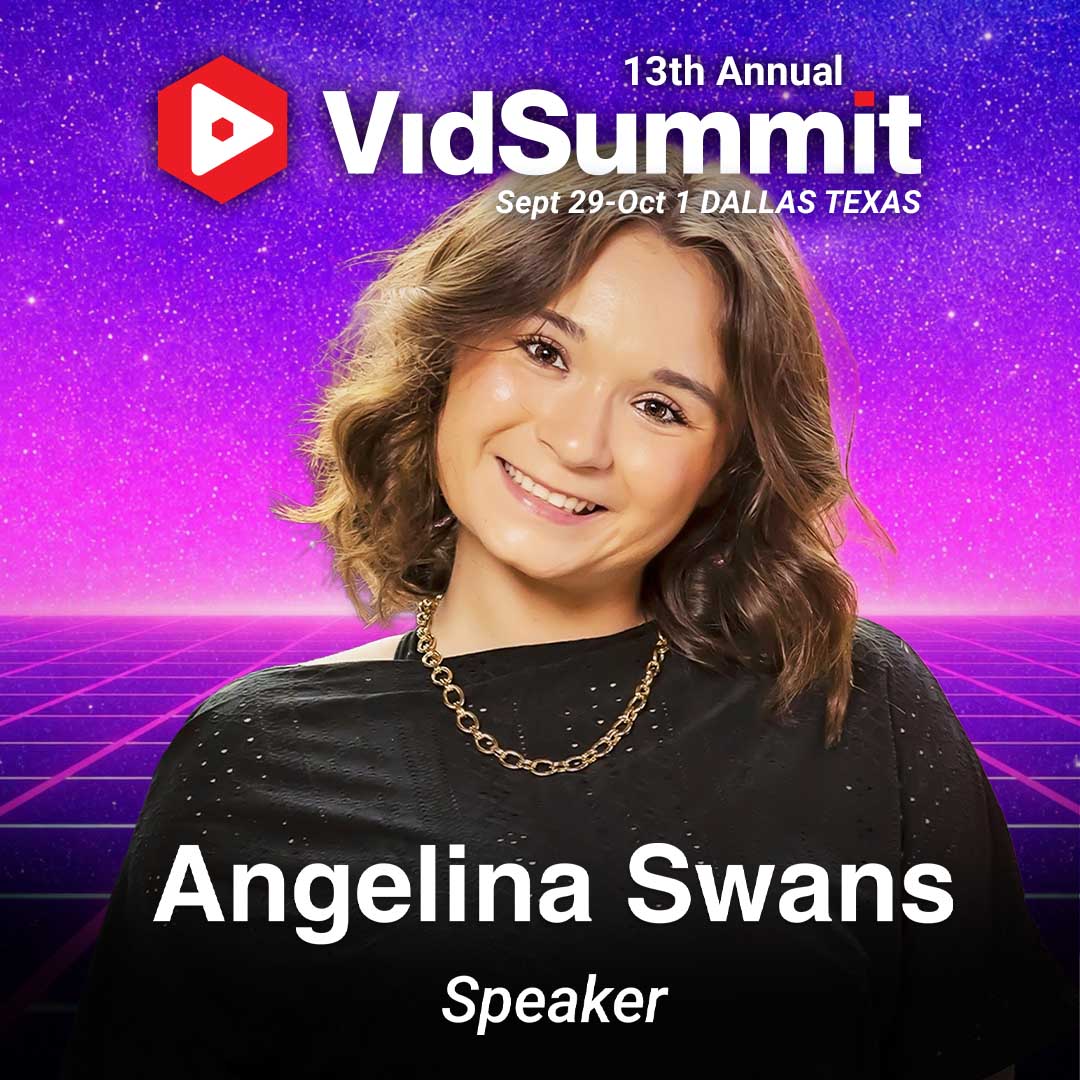 Angelina Swans, official VidSummit 2026 speaker graphic