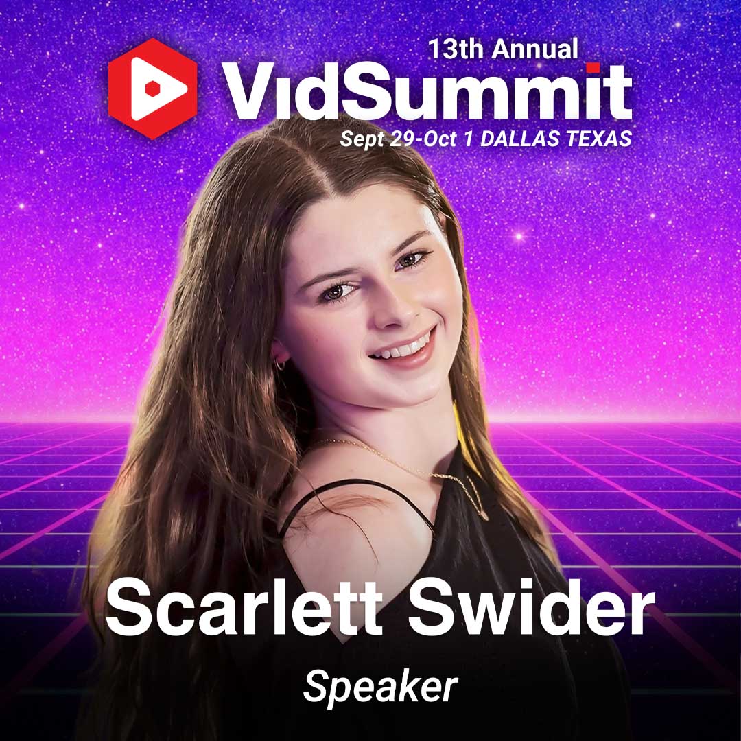 Scarlett Swider, official VidSummit 2026 speaker graphic