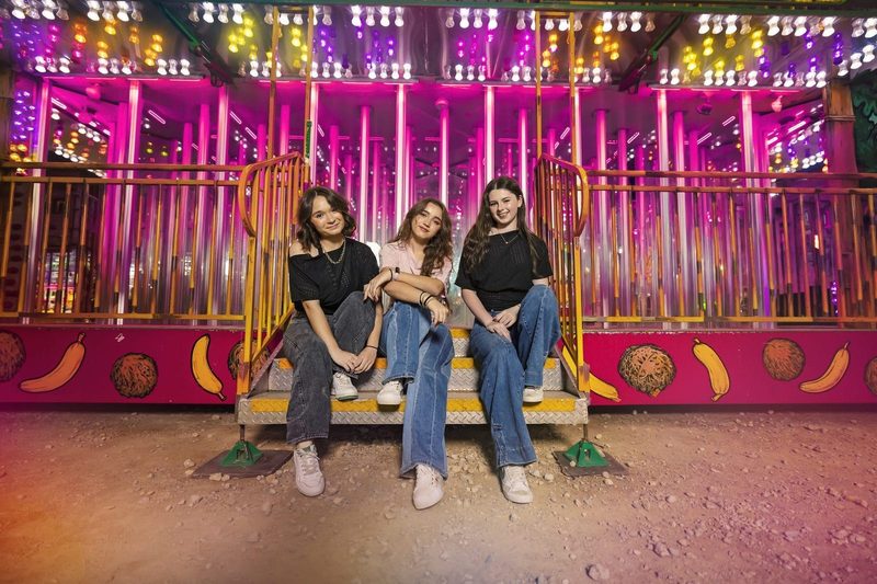Angelina, Scarlett, and Annabella on location during a real WAG shoot