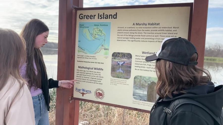 Map of Greer Island and Lake Worth, Texas, showing the real location of the Goatman sightings
